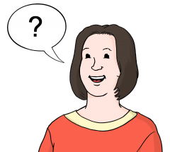 Zeichnung einer Frau mit einer Frage